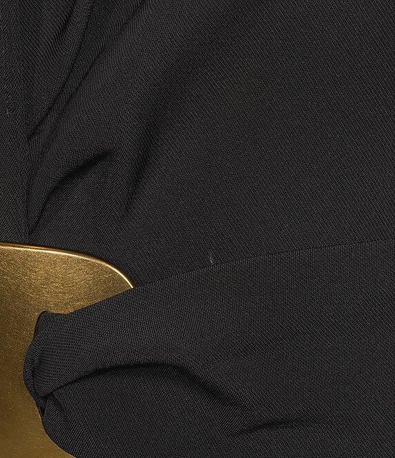 Donna Karan Notch Lapel Hardware Belted Blazer Product Image