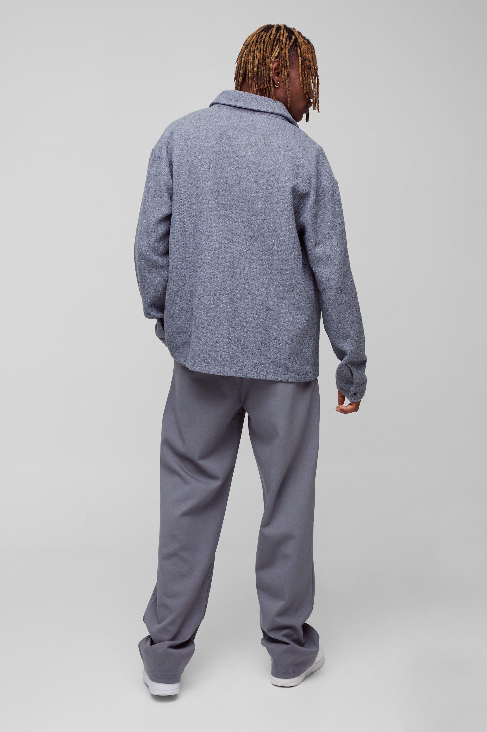 Tall Regular Fit Boucle Shirt Jacket | boohooMAN USA Product Image