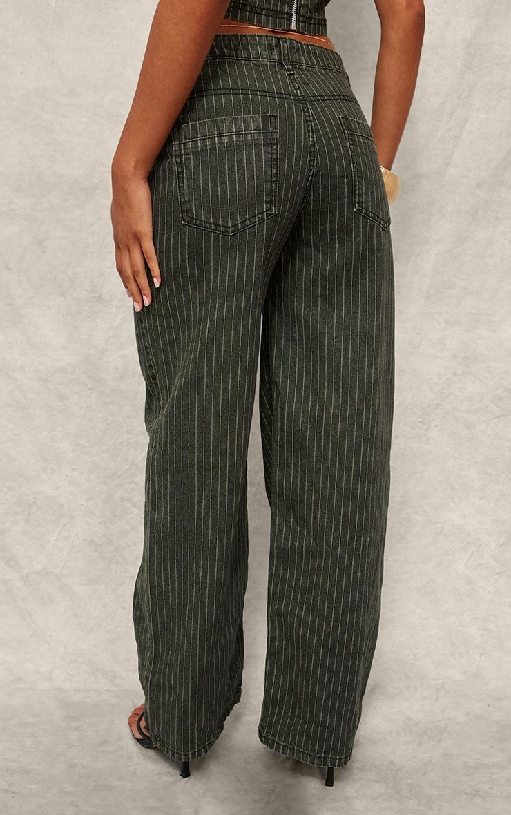 Grey Vintage Tint Pinstripe Baggy Jeans Product Image