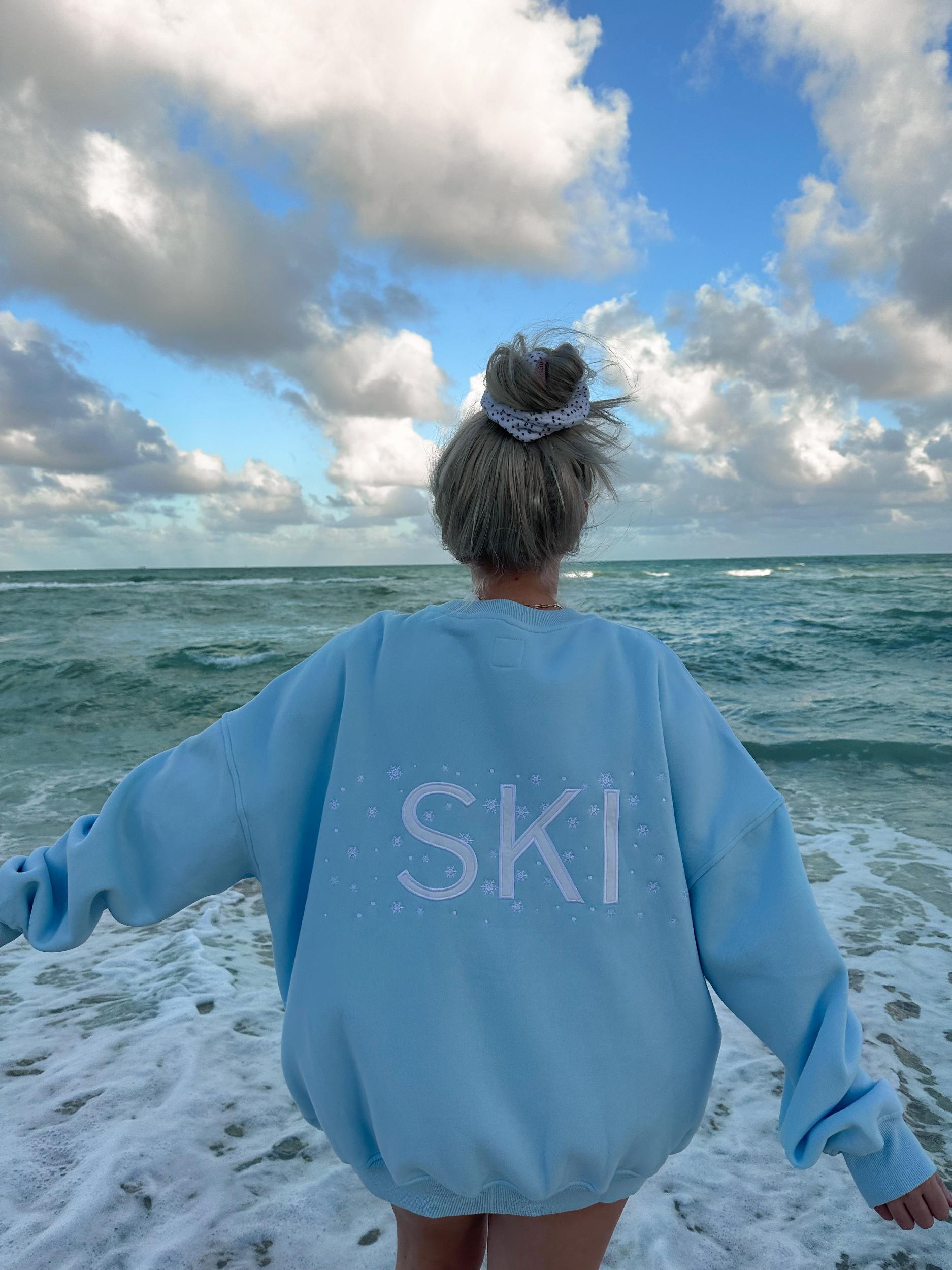 Snowflake Sunkissedcoconut Embroider Sweatshirt Product Image