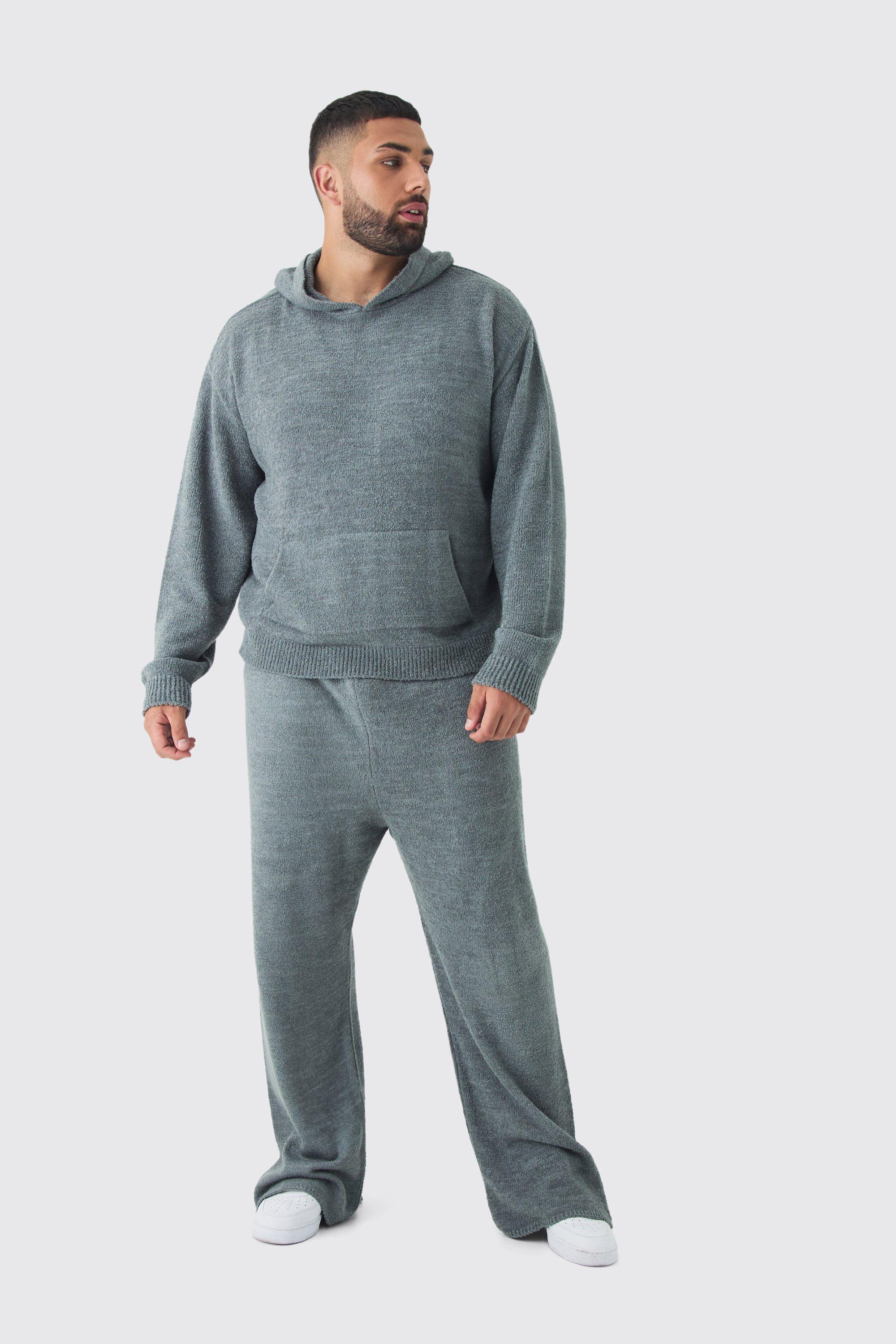 Plus Boucle Knit Hoodie & Pants Set | boohooMAN USA Product Image