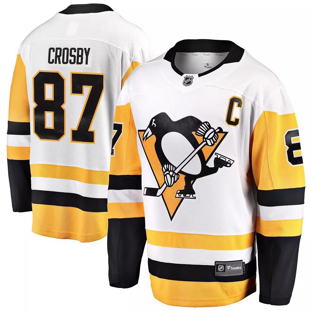 Men's Fanatics Branded Sidney Crosby White Pittsburgh Penguins Captain Away Premier Breakaway Player Jersey, Size: XL Product Image