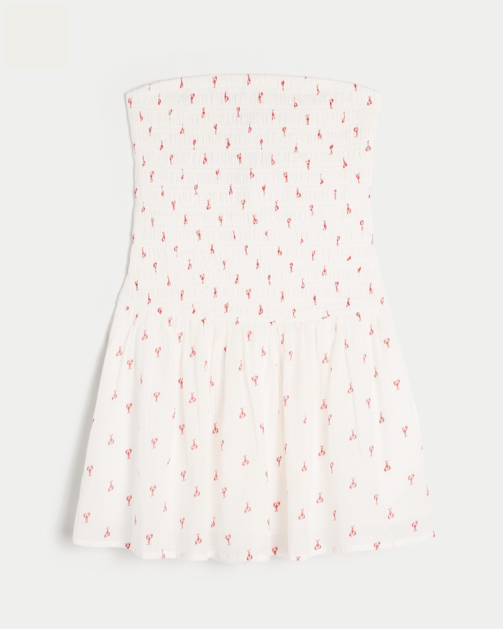 Strapless Smocked Bodice Mini Dress Product Image