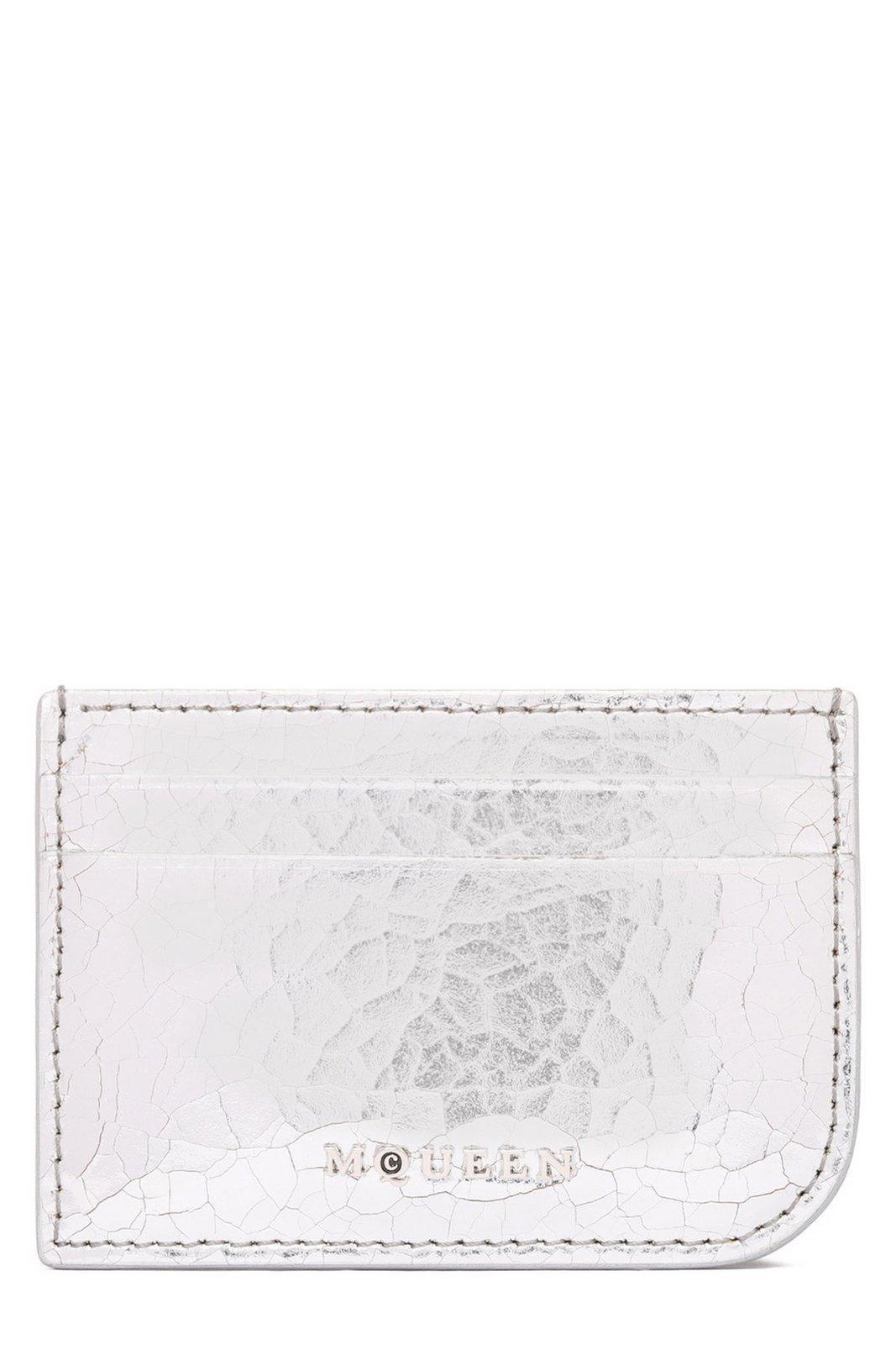 ALEXANDER MCQUEEN Logo Lettering Card Holder In Silver Product Image