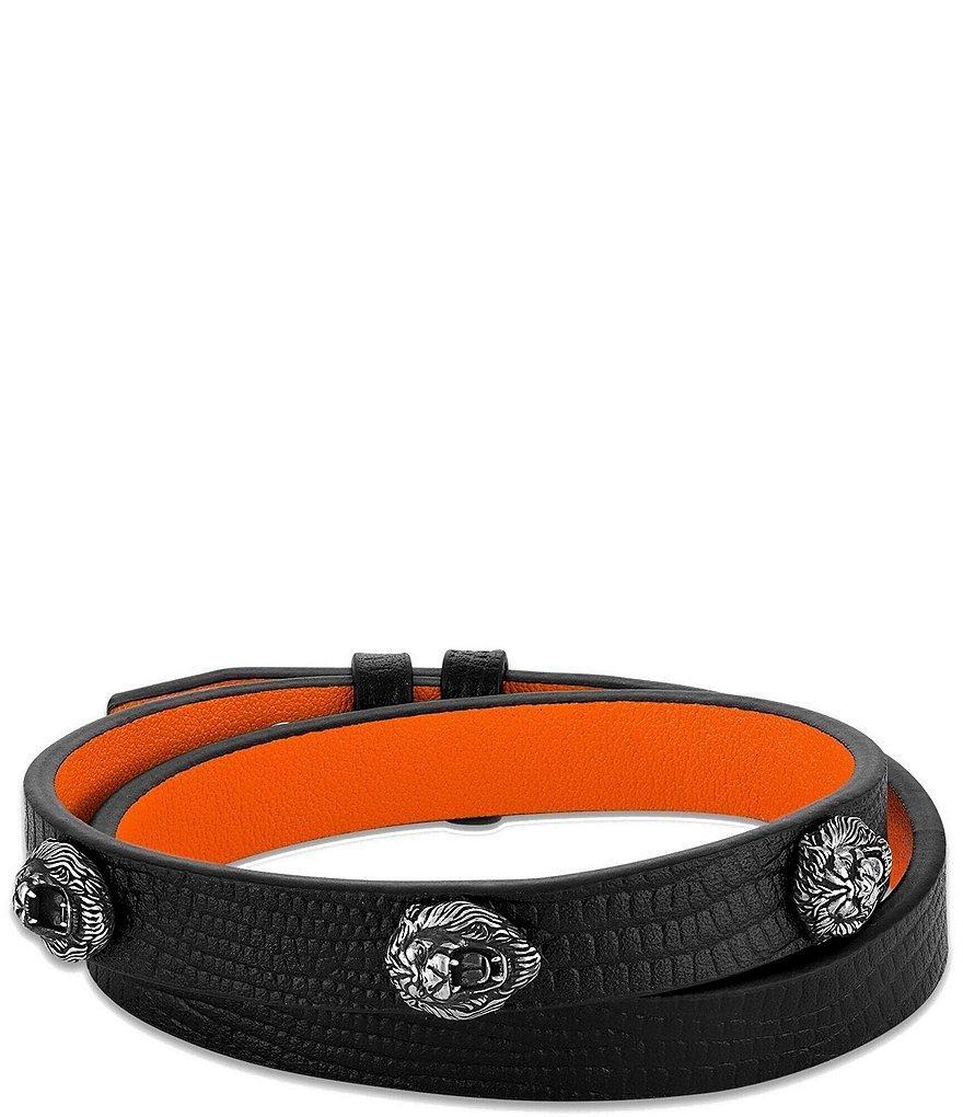 Bulova Men's Double Leather Wrap Line Bracelet Product Image