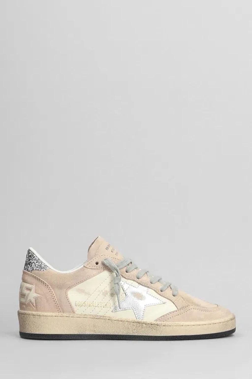 GOLDEN GOOSE Ballstar Leather Sneakers In Beige Product Image