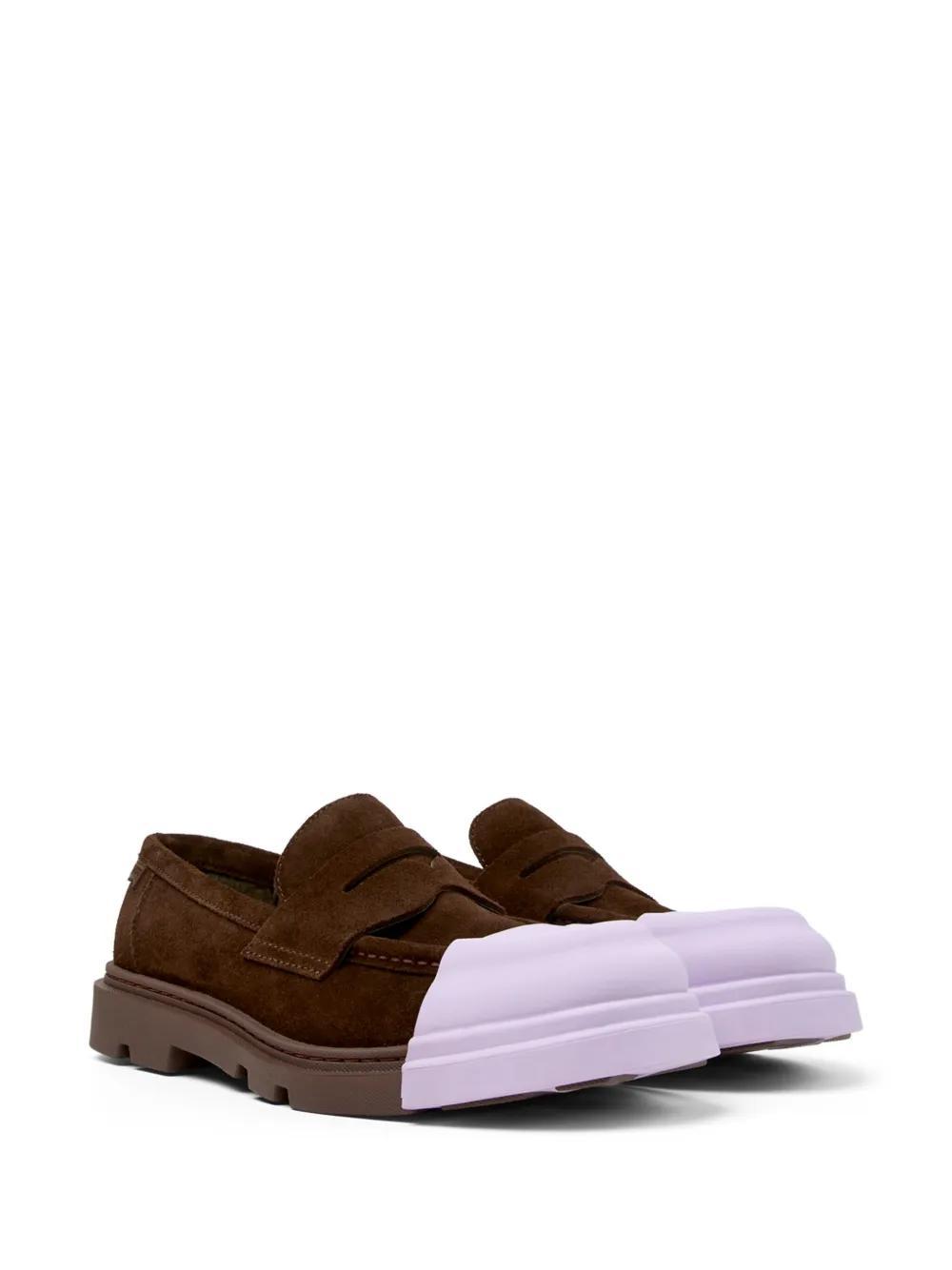 CAMPER Junction Removable-toecap Suede Loafers In Marrone Product Image