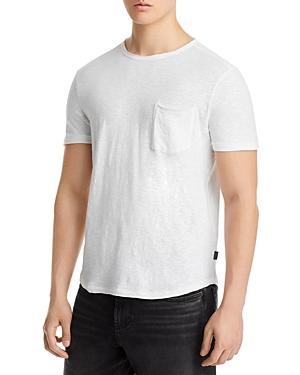 John Varvatos Cooper Short Sleeve Vintage Wash Crew with Curved Hem K4155X88 (Grey Sky) Men's T Shirt Product Image