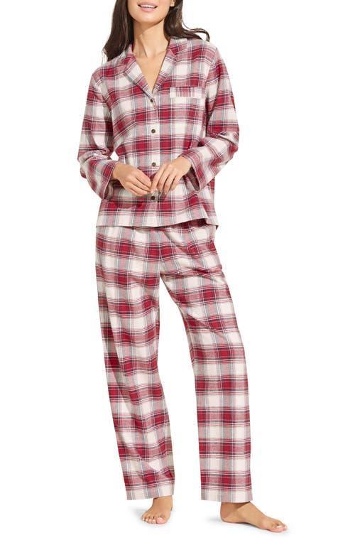 Eberjey Flannel Long PJ Set (Tartan Plaid Forest Green) Women's Pajama Sets Product Image