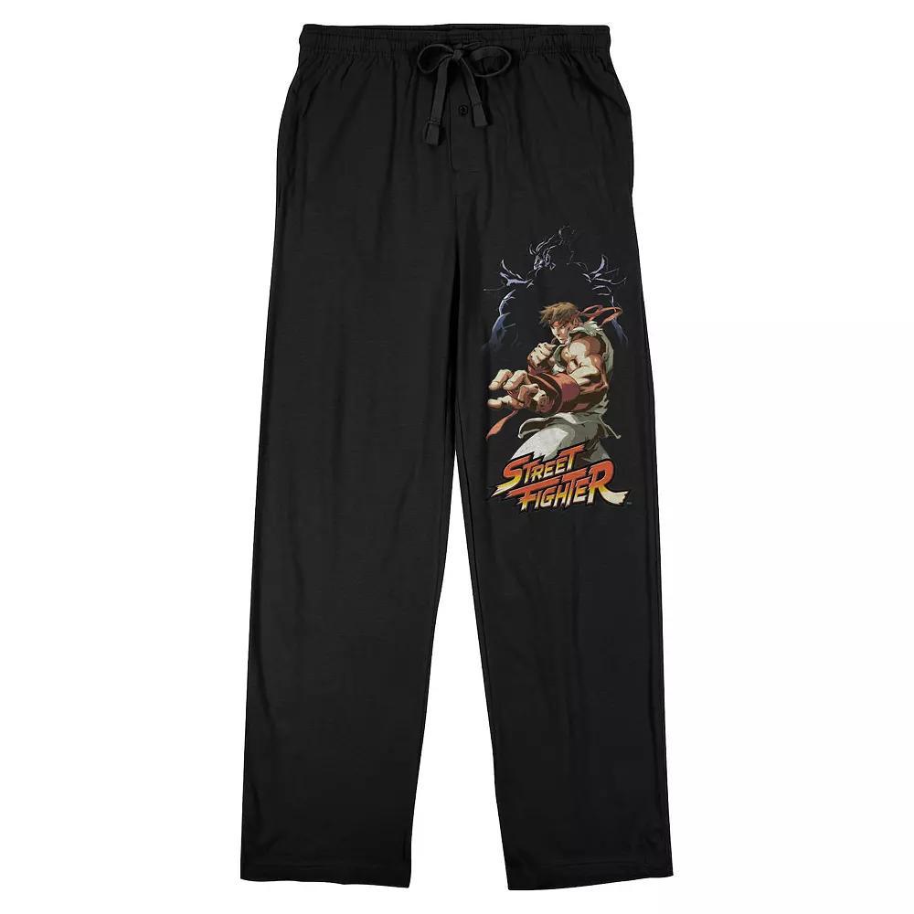 Men's Street Fighter Ryu Sleep Pants, Size: Medium, Black Product Image