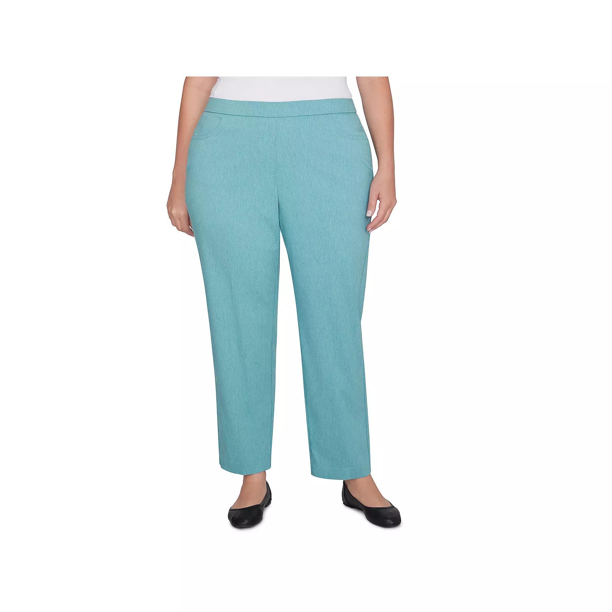 Plus Size Alfred Dunner Victoria Pull-On Millennium Short Length Pants, Women's, Size: 22 W, Seafoam Product Image