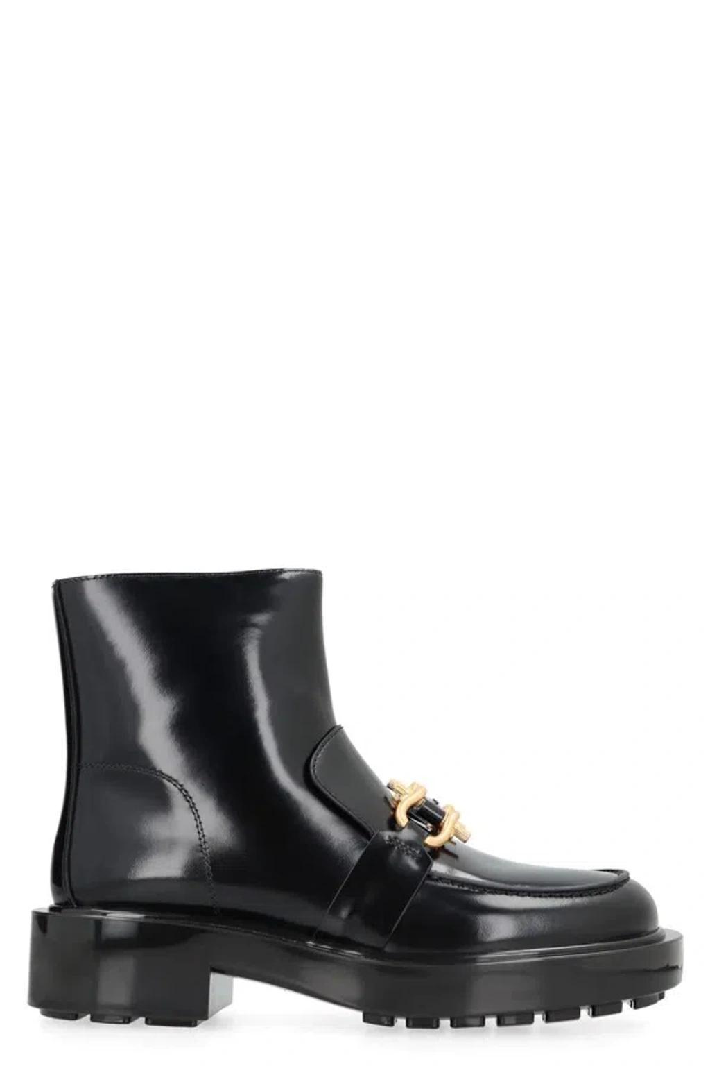 Leather Ankle Boots In Black Product Image