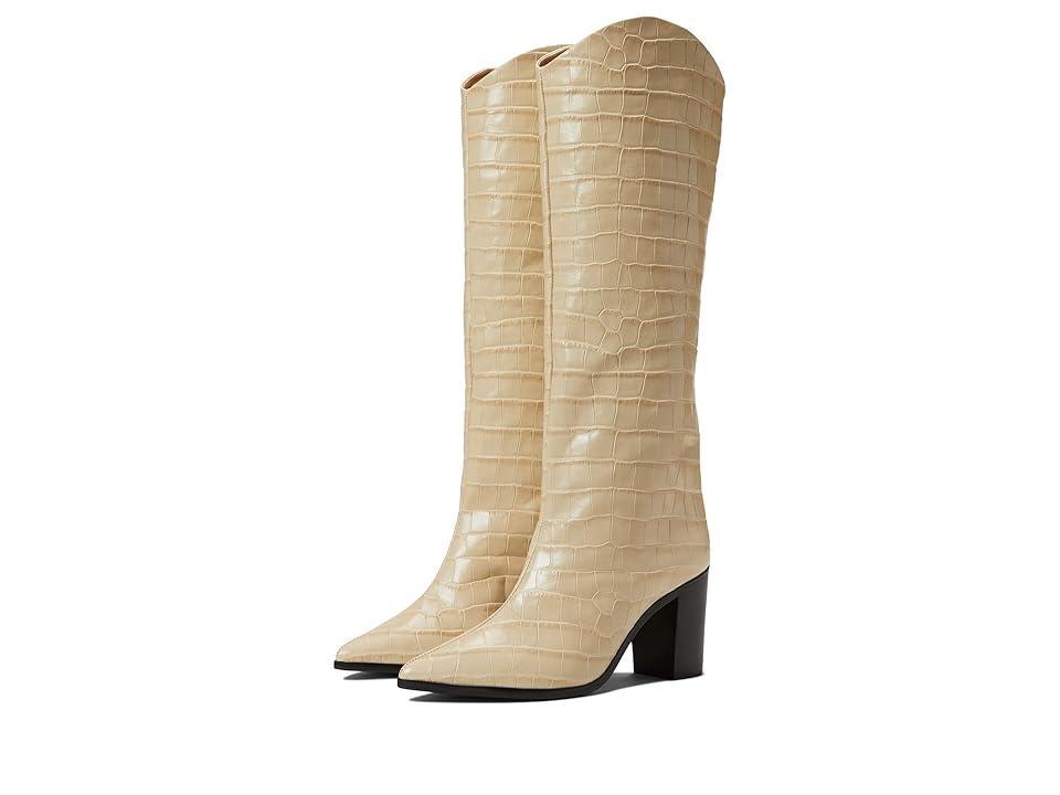 Schutz Maryana Leather Knee-High Croc Boot Womens at Urban Outfitters Product Image