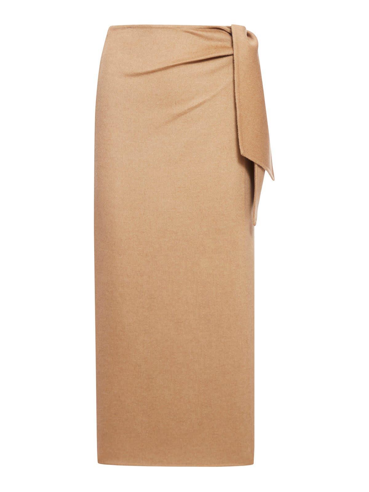 MAX MARA Knot Detailed Skirt In Nude & Neutrals Product Image