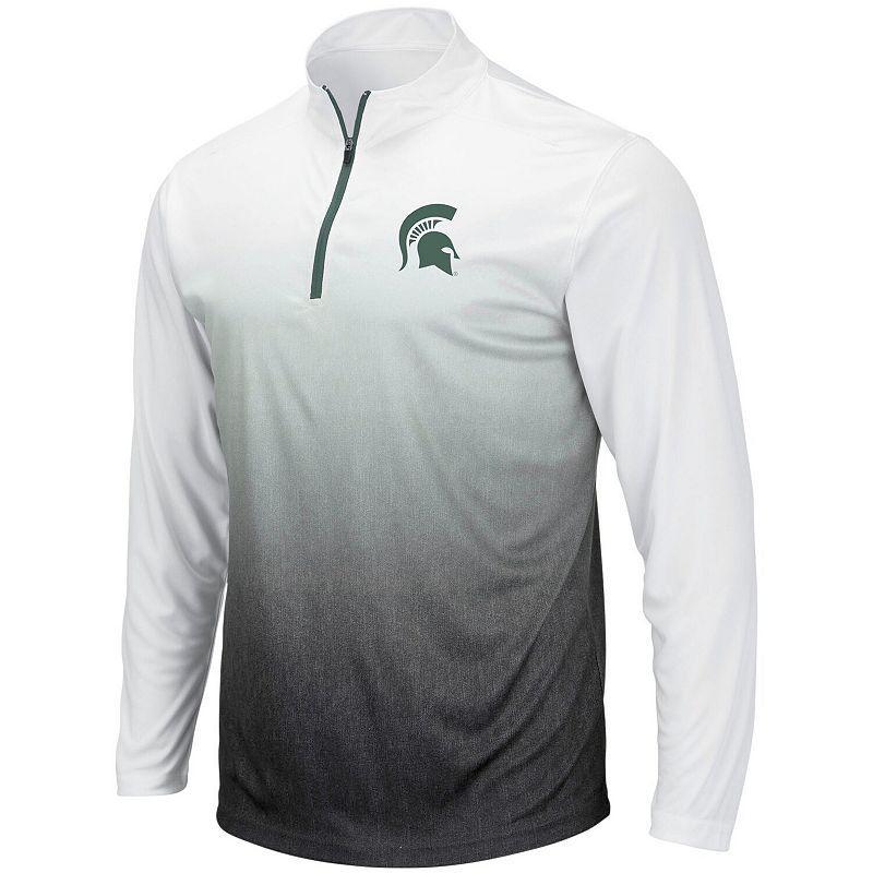 Mens Colosseum Gray Michigan State Spartans Magic Team Logo Quarter-Zip Jacket Product Image