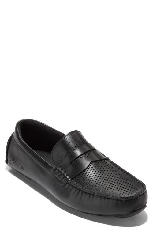 Cole Haan Mens Grand Leather Laser Cut Penny Drivers Product Image