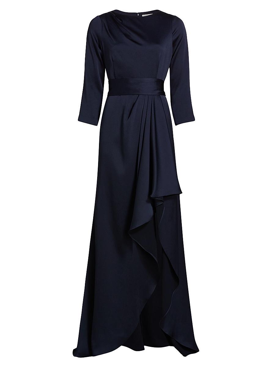 Womens Draped Sash High-Low Gown Product Image
