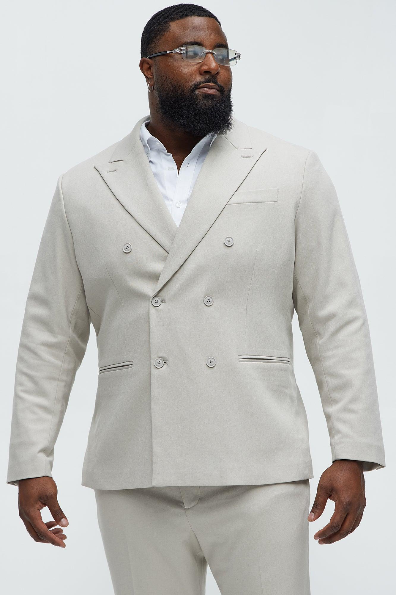 High Peak Lapel Suit Blazer - Taupe Product Image