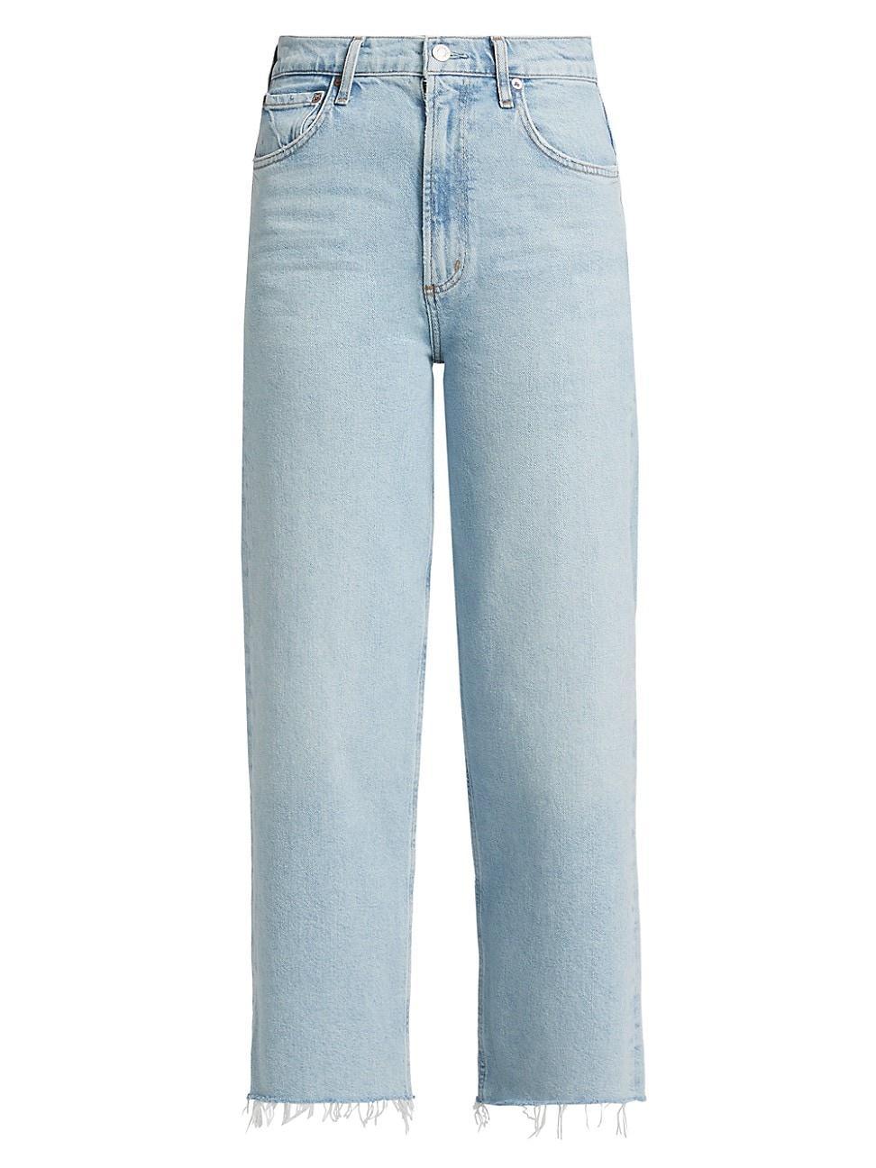 Womens Ren Stretch Cotton High-Rise Wide-Leg Jeans Product Image