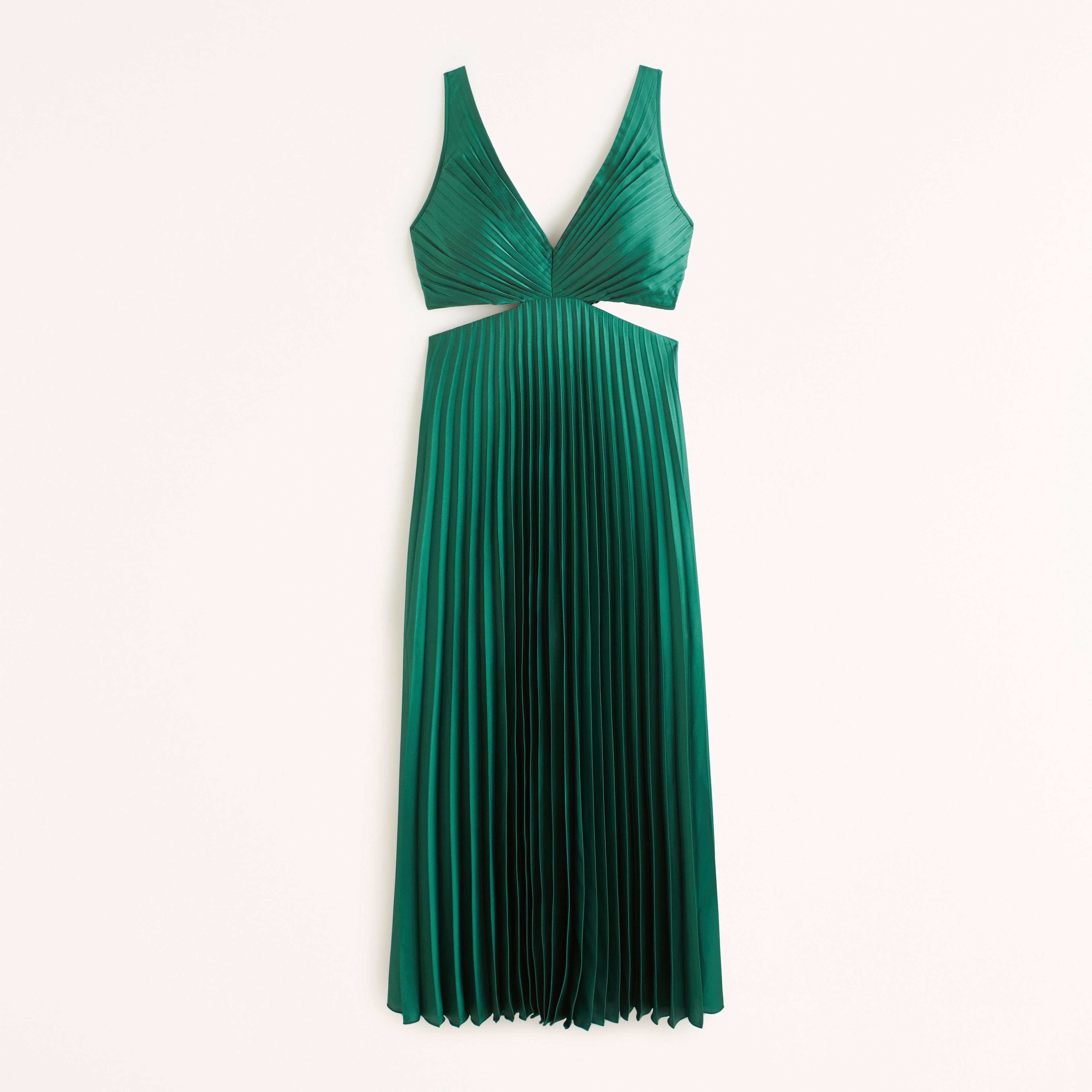 The A&F Giselle Pleated Cutout Maxi Dress Product Image