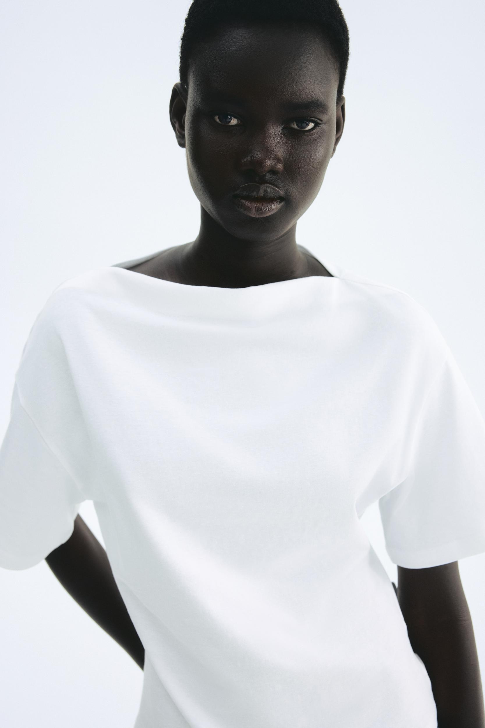 Boat-Neck Cotton Top Product Image