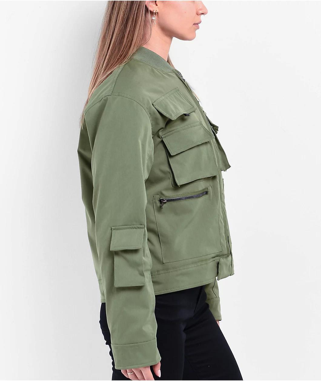 American Stitch Olive Cargo Jacket Product Image