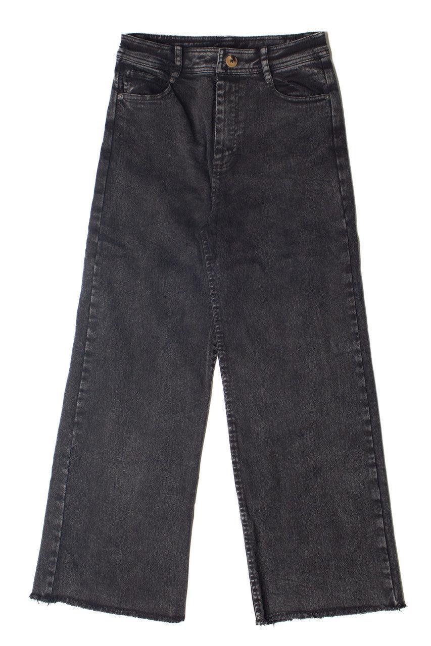 Frayed Hem Wide Leg Jeans Product Image