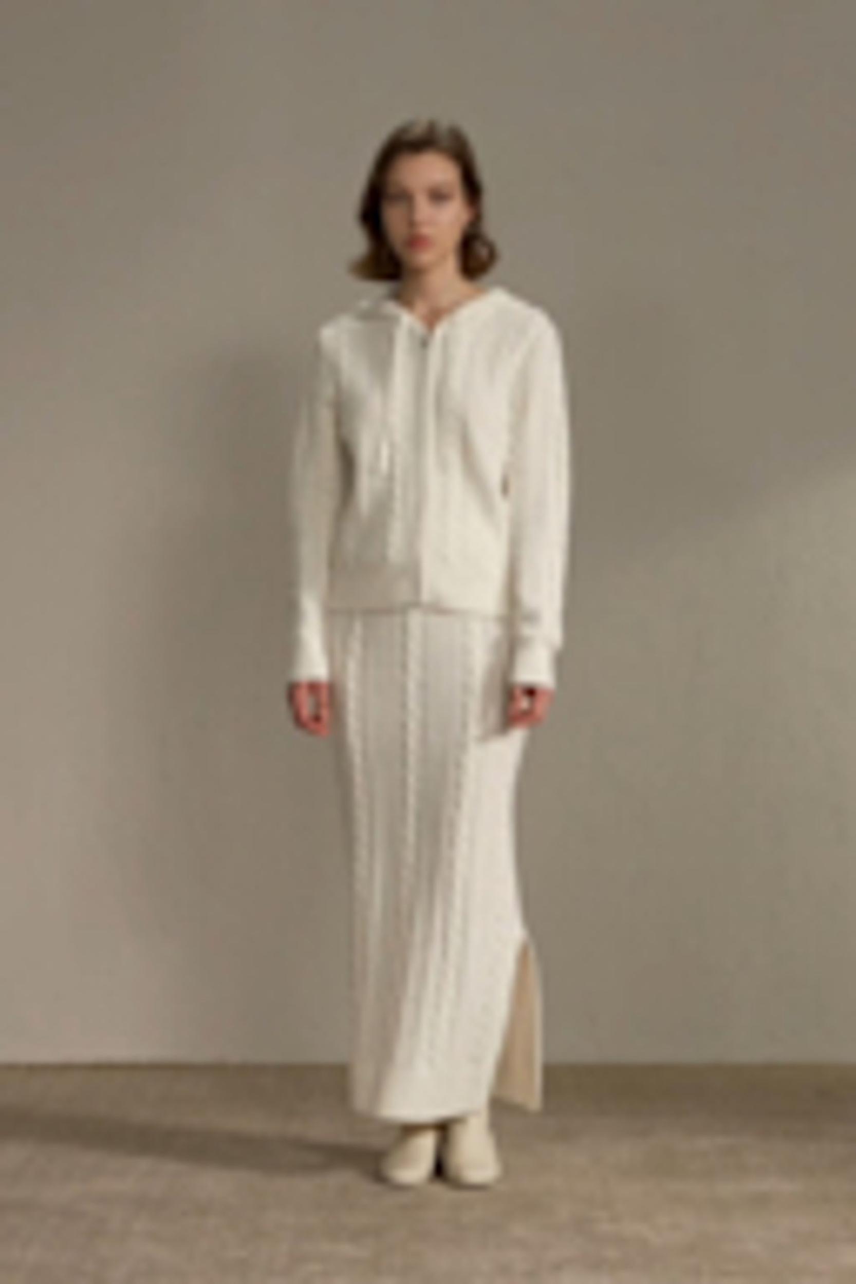 Cable Knit Wool Maxi Skirt Product Image