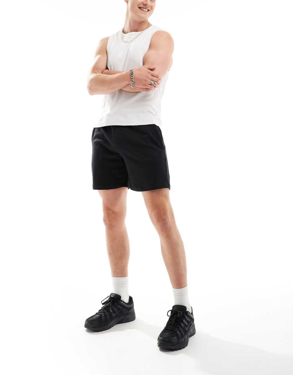 ONLY & SONS loose fit sweat short in black Product Image