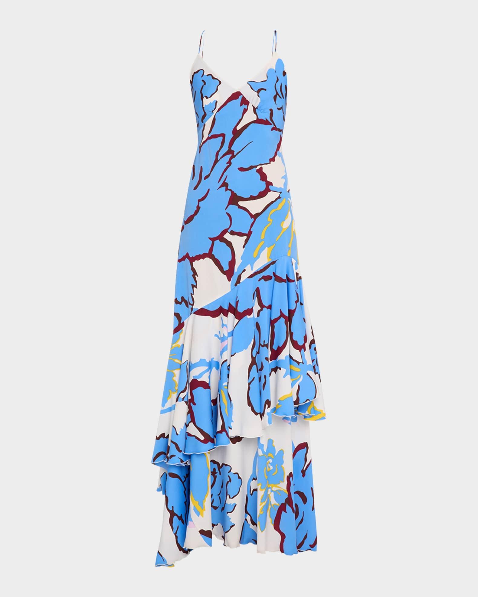 Luisa Floral-Print Ruffle Maxi Dress Product Image