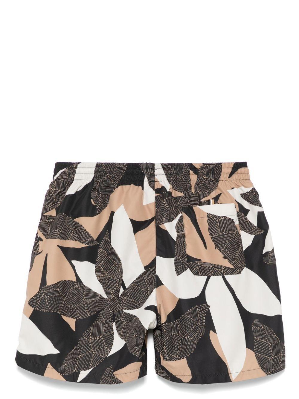 HUGO BOSS Seasonal-print Swim Shorts In Black Product Image