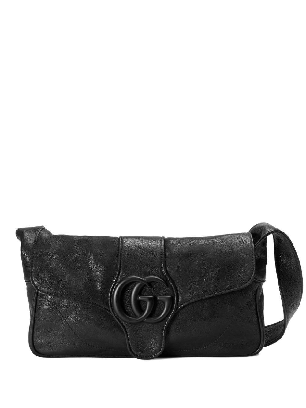 Small Aphrodite Leather Shoulder Bag In Black Product Image