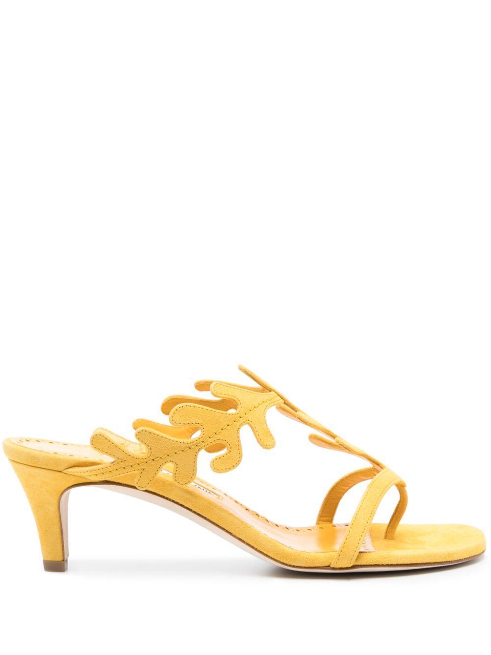 MANOLO BLAHNIK Hidrag 50mm Suede Sandals In Byel Product Image