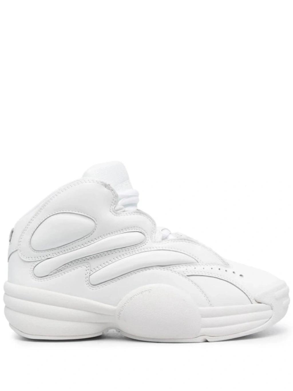 ALEXANDER WANG Aw Hoop Sneaker In Leather In White Product Image