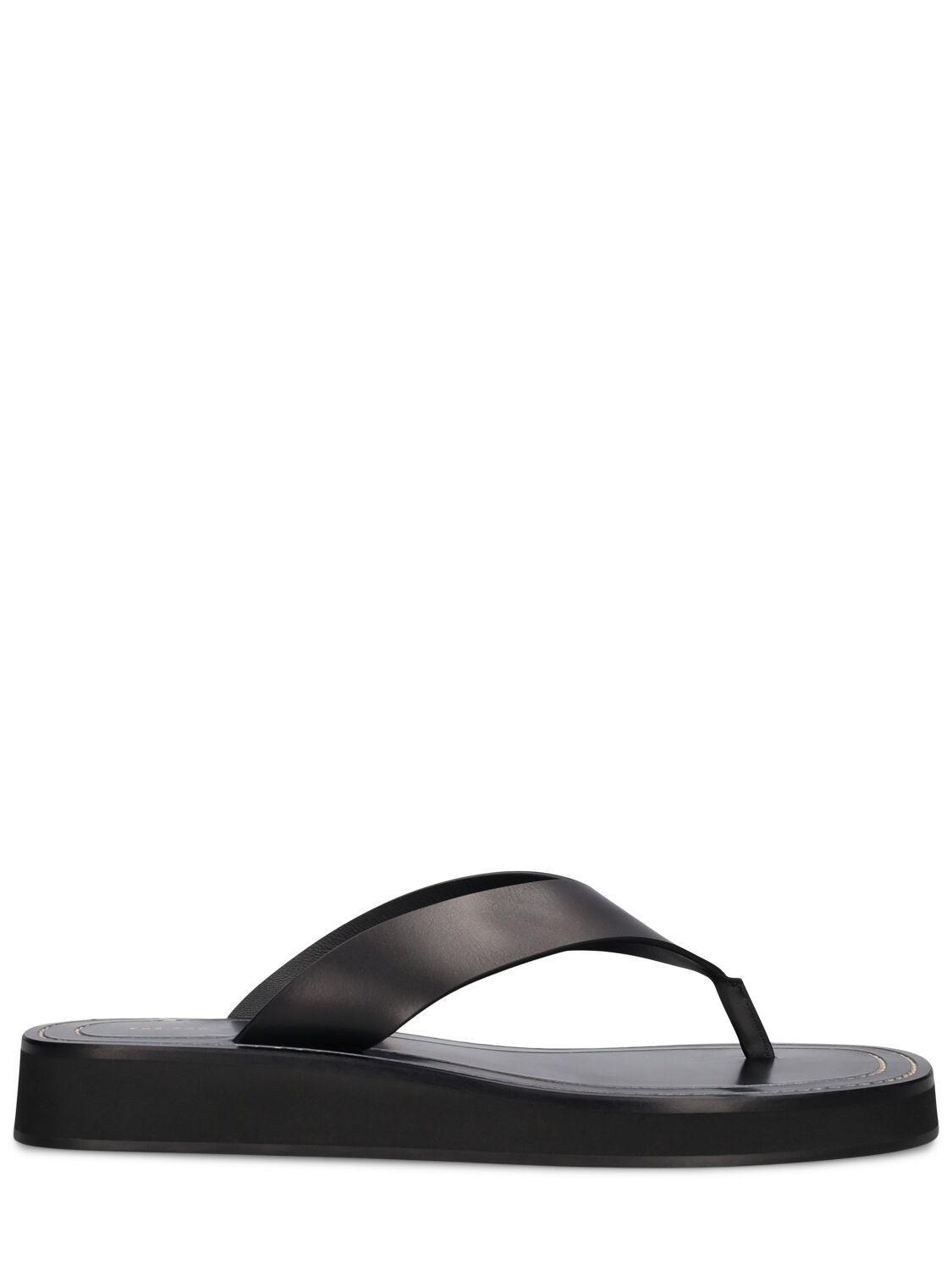 THE ROW 20mm Ginza Leather Flat Shoes In Black Product Image