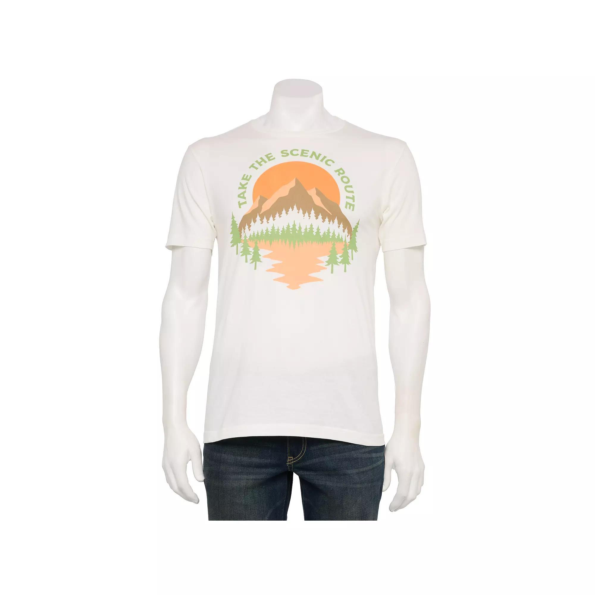 Men's Take The Scenic Route Graphic Tee, Size: Large, Natural Product Image
