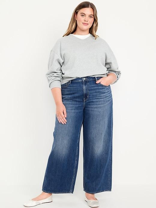 High-Waisted Baggy Wide-Leg Jeans Product Image