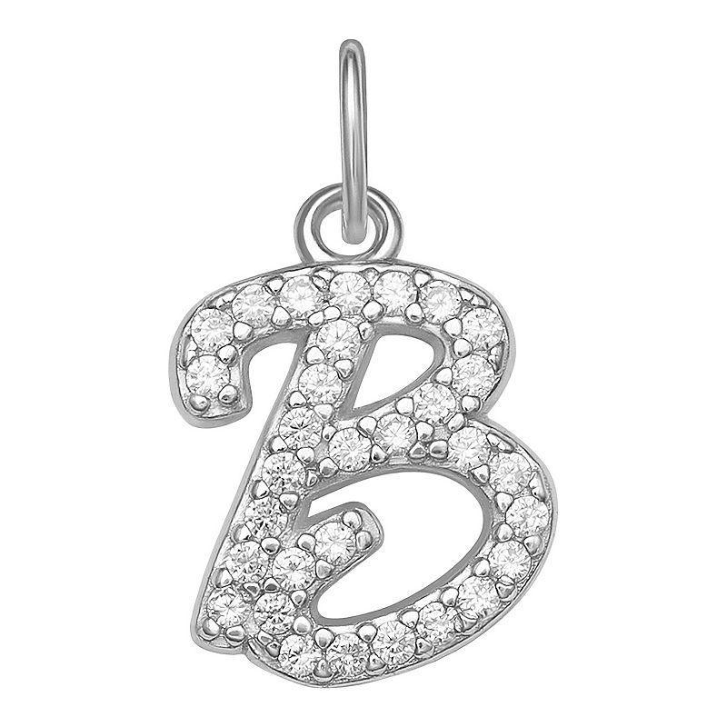 LC Lauren Conrad Sterling Silver Cubic Zirconia Initial Charm, Womens, Sterling Silver X Product Image