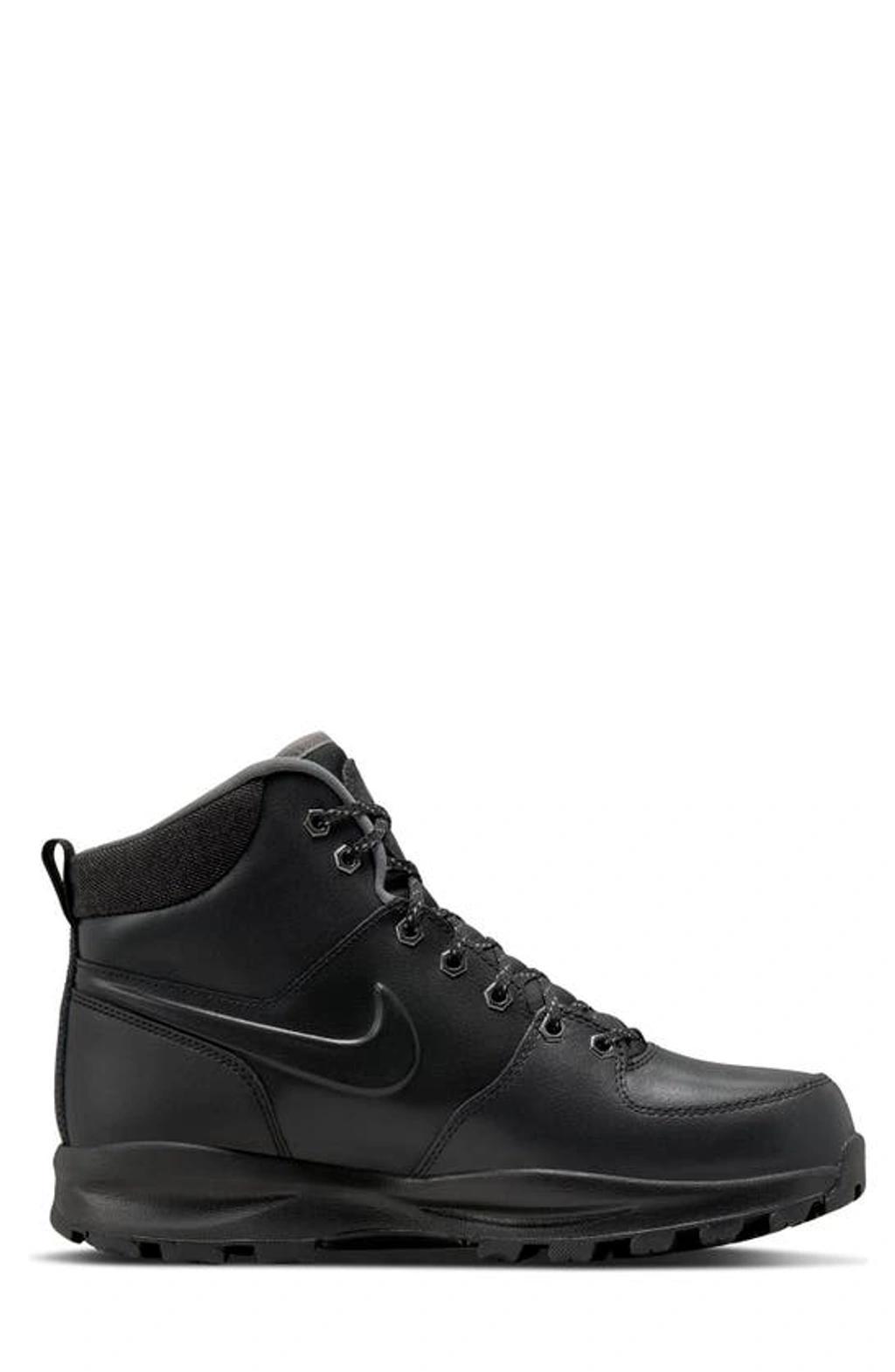 NIKE Manoa 456975-001 Men's Black Leather Mid Top Combat Boots Size Us 4 Tuf16 In Black/black/black Product Image