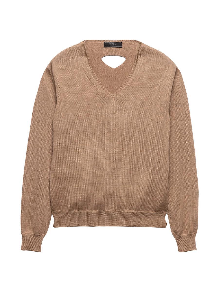 Mens V-Neck Wool Sweater Product Image