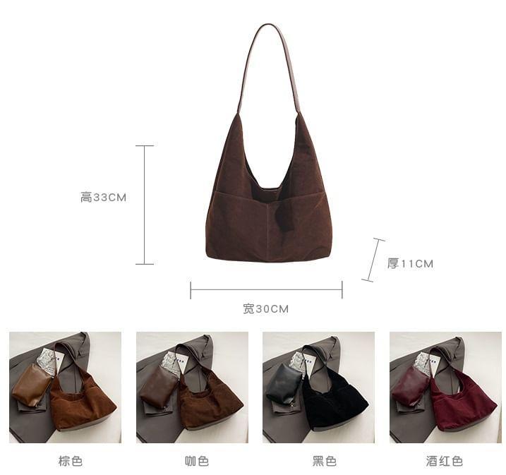 Panel Faux Suede Tote Bag Product Image