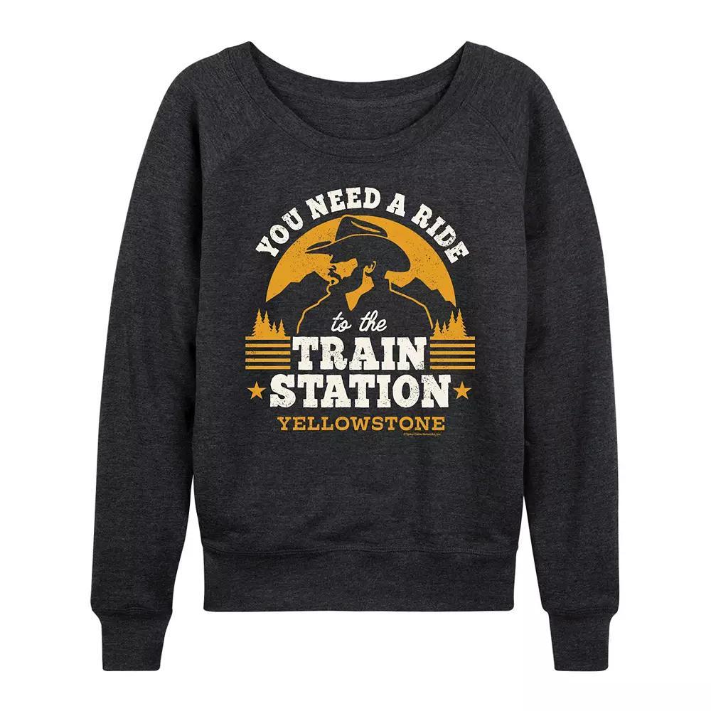Women's Yellowstone To The Train Station French Terry Long Sleeve Tee, Girl's,  Product Image