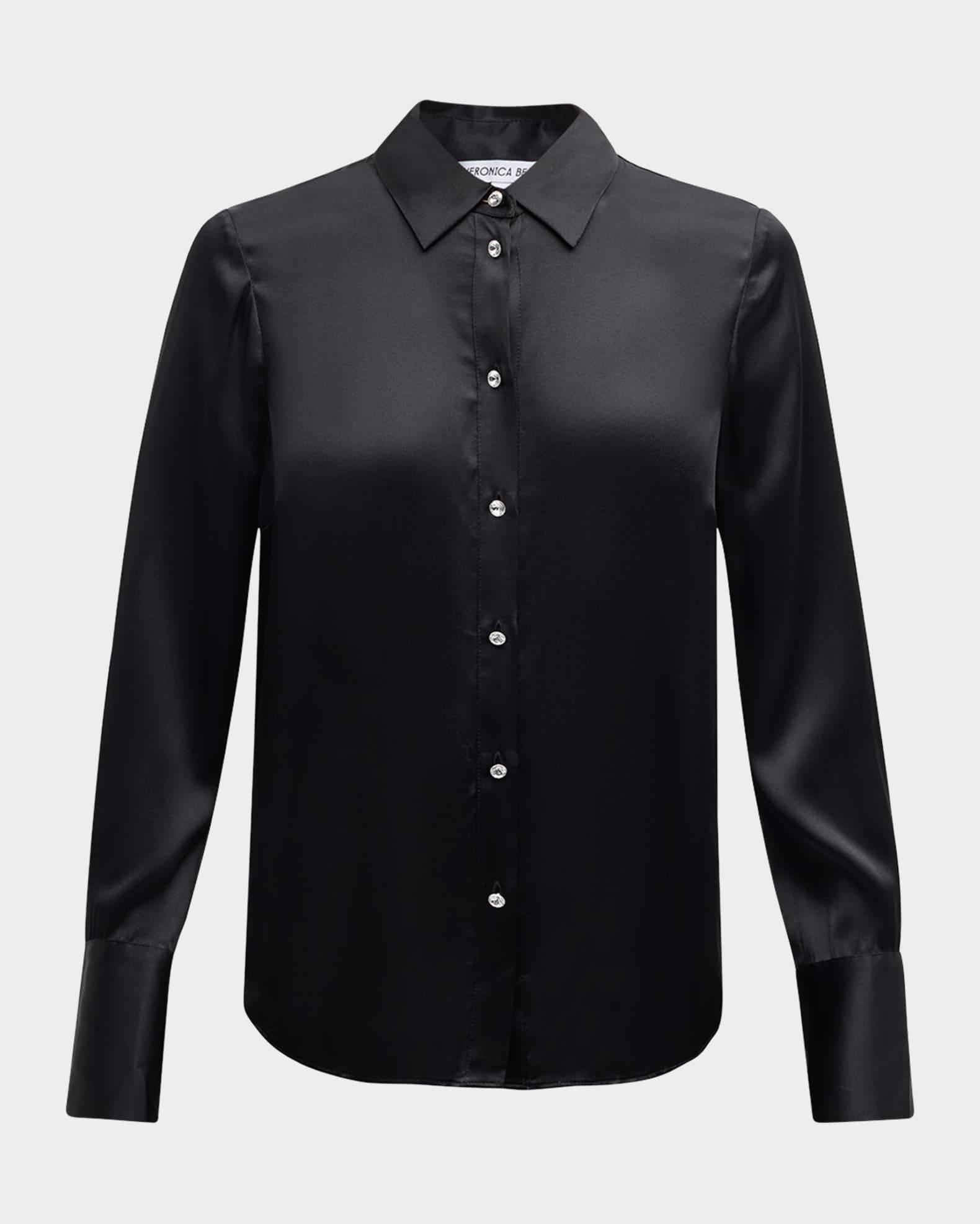 Monique Long-Sleeve Satin Top Product Image