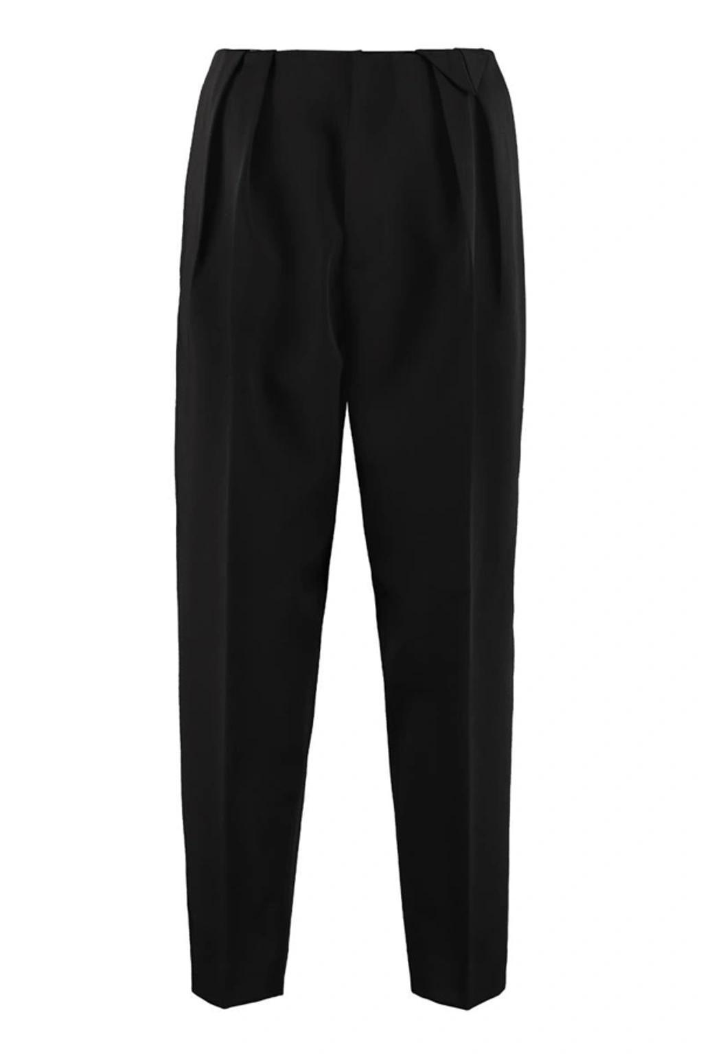 Wool Cropped Trousers In Black Product Image