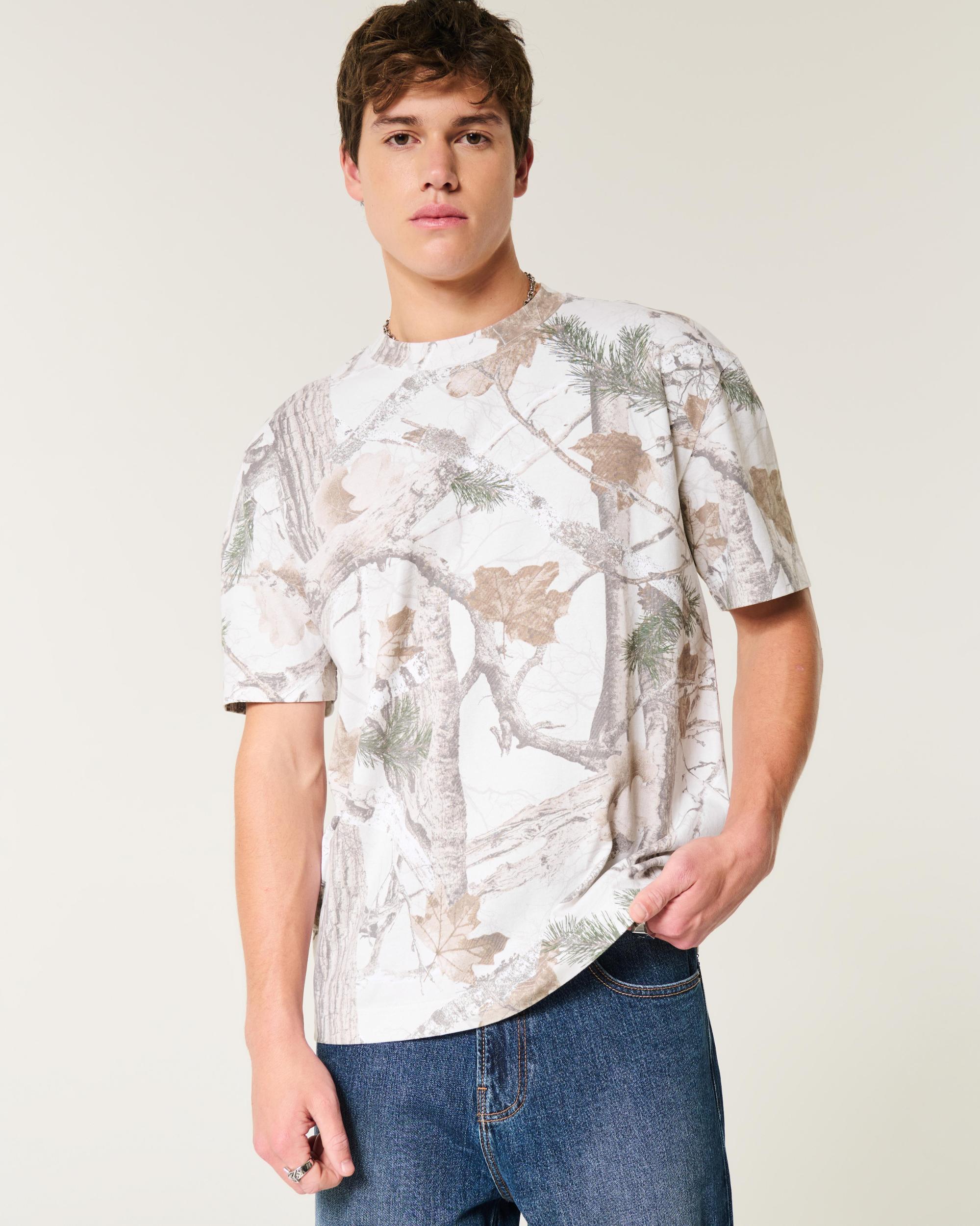 Boxy Heavyweight Camo Crew T-Shirt Product Image