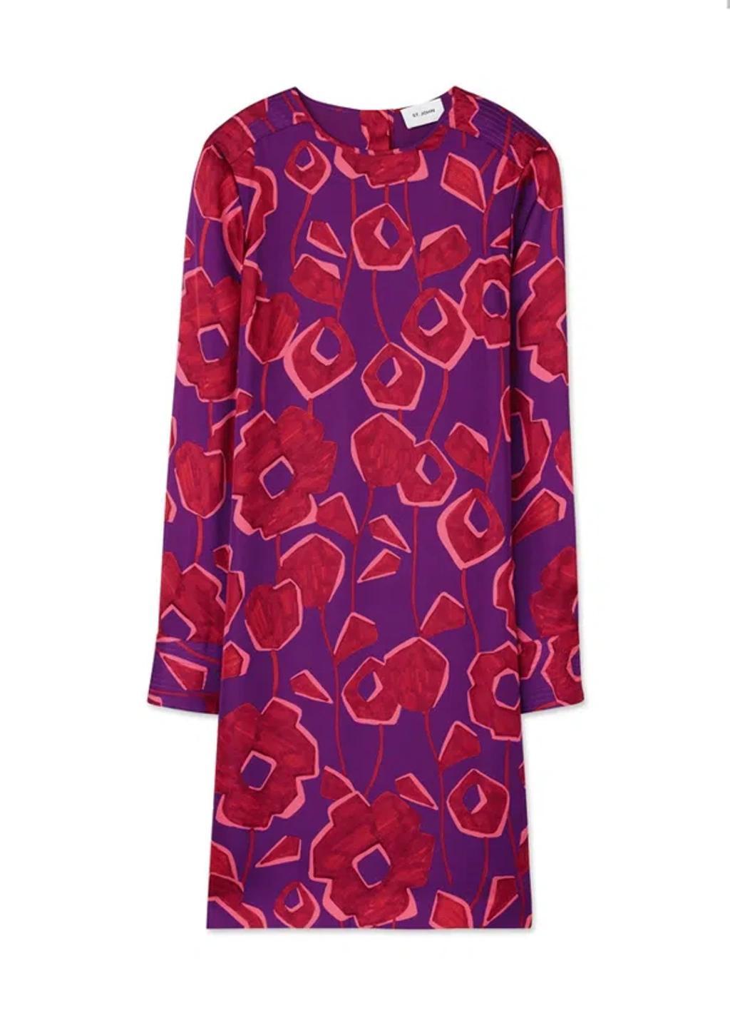 ST JOHN Cubist Floral Print Dress In Harm Product Image