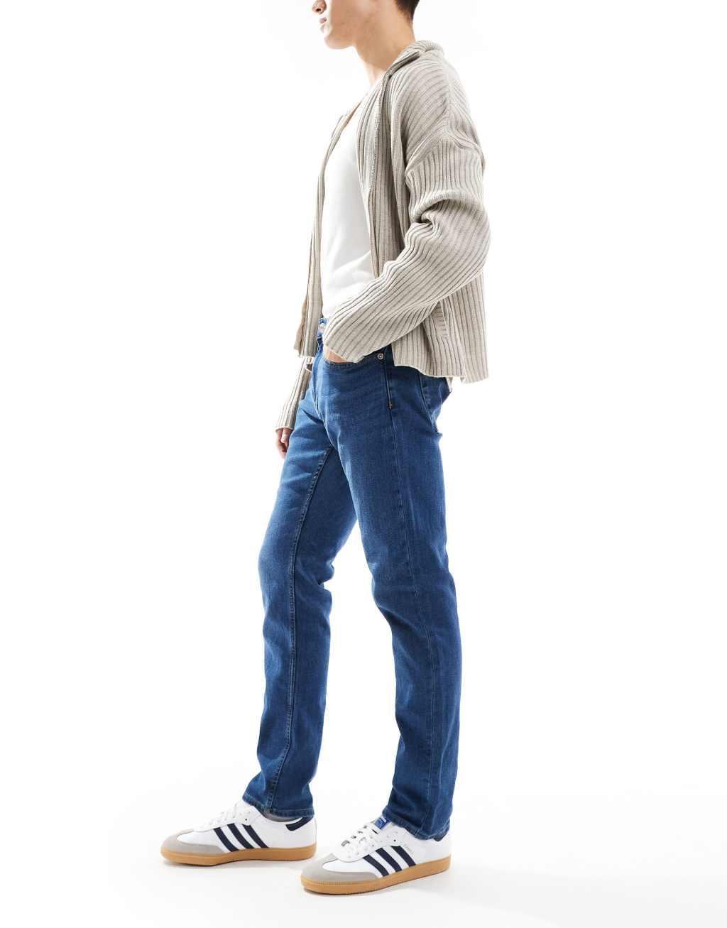 ONLY & SONS regular fit jeans in mid blue wash Product Image