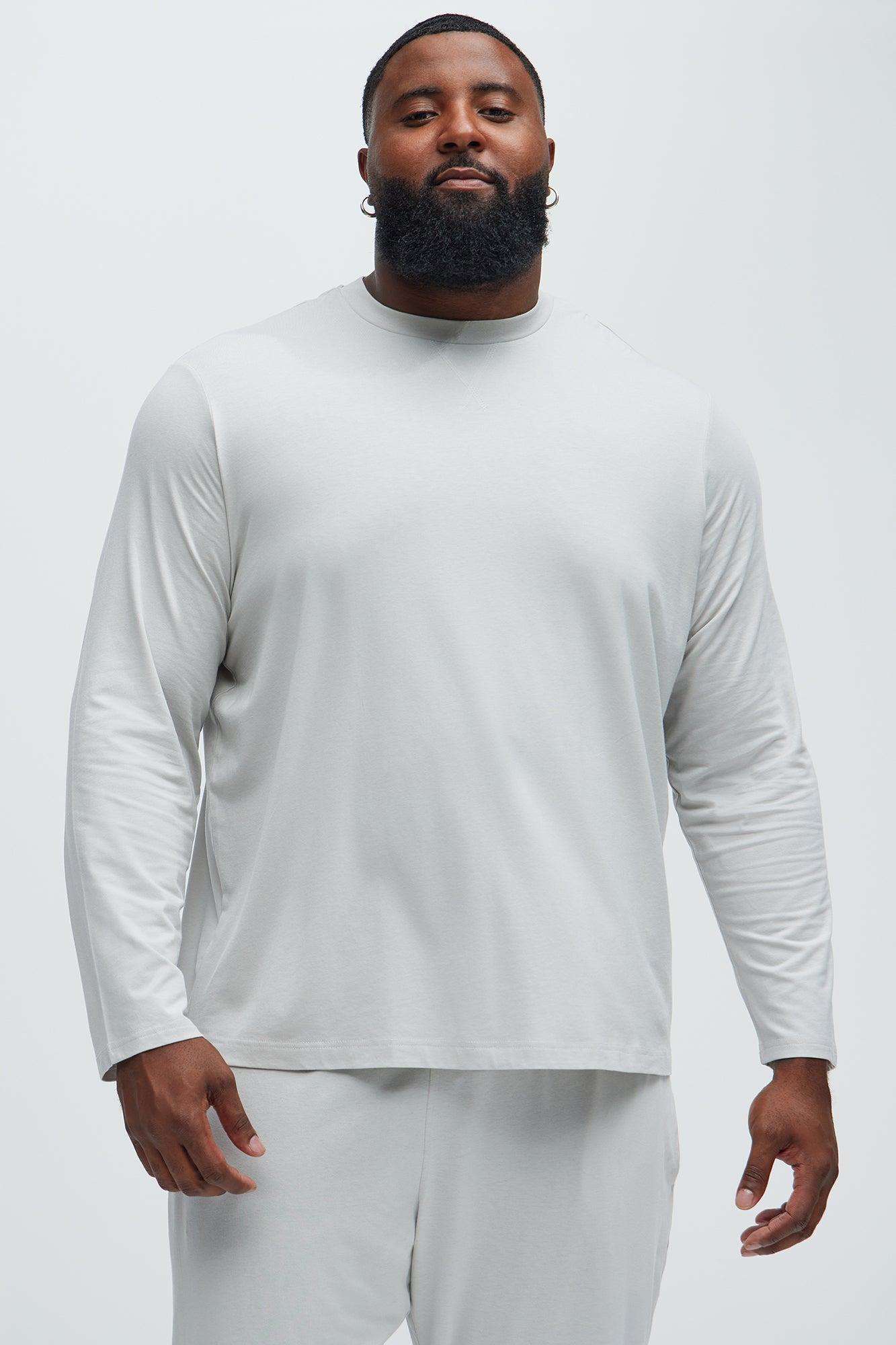 Essential Modal Lounge Long Sleeve Tee - Grey Product Image