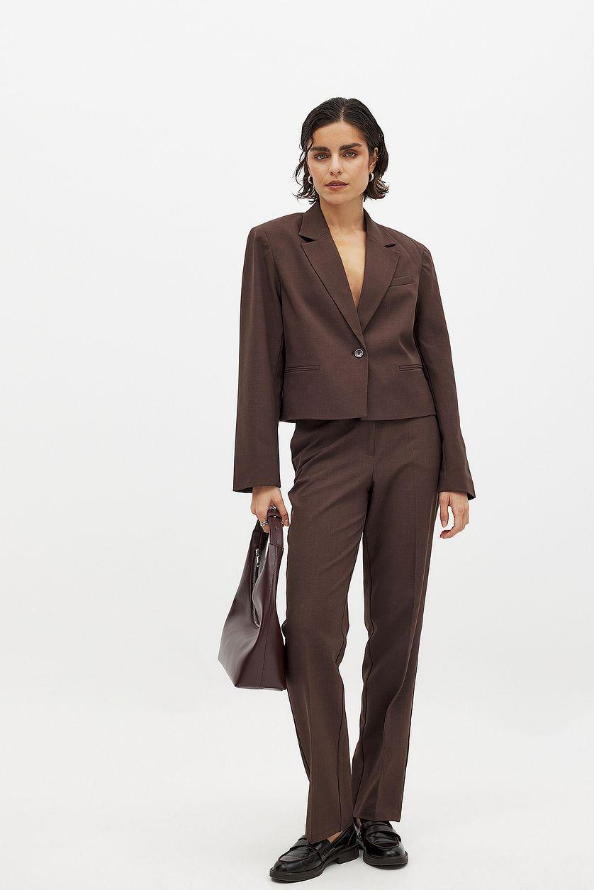 Short Tailored Straight Blazer Product Image