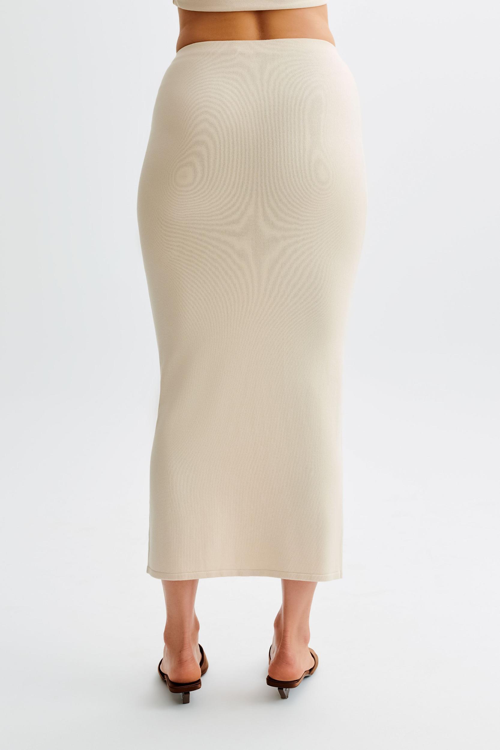 Maisie Buttoned Knit Maxi Skirt - Cream Product Image